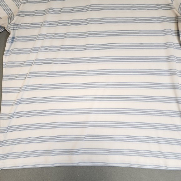 Nike Polo Shirt Mens 2XL White Striped Nike Dri-Fit Short Sleeve - Picture 14 of 15